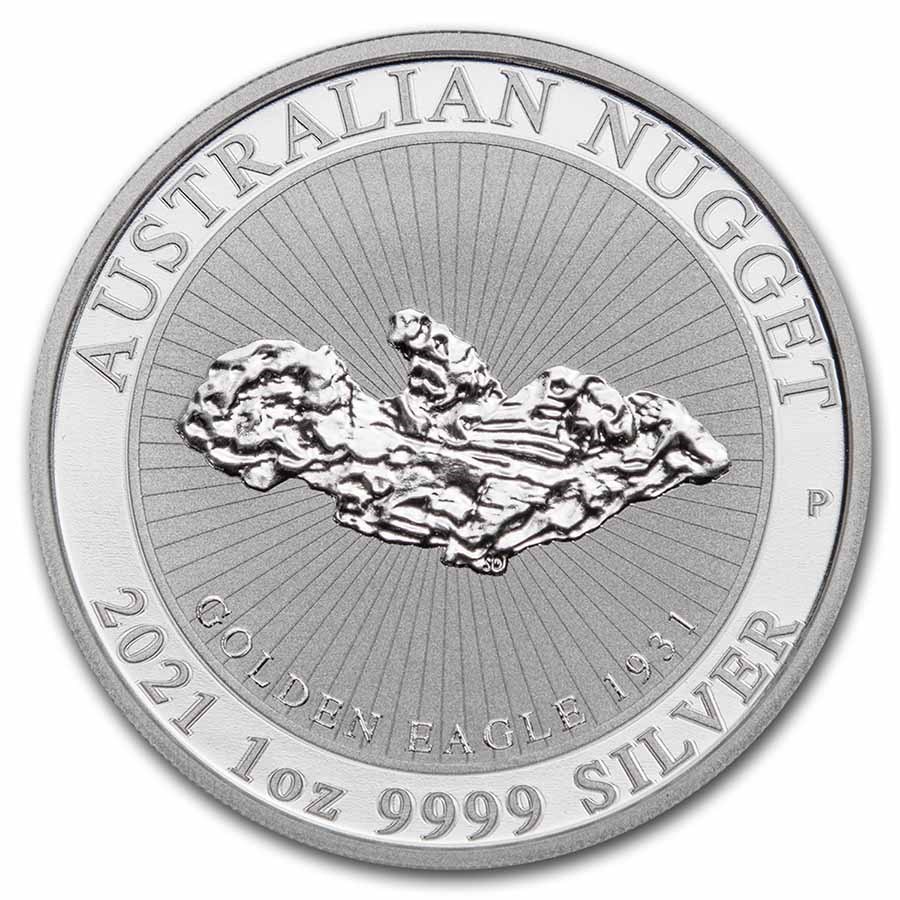 2021 Australia 1 oz Silver "Golden Eagle" Nugget BU